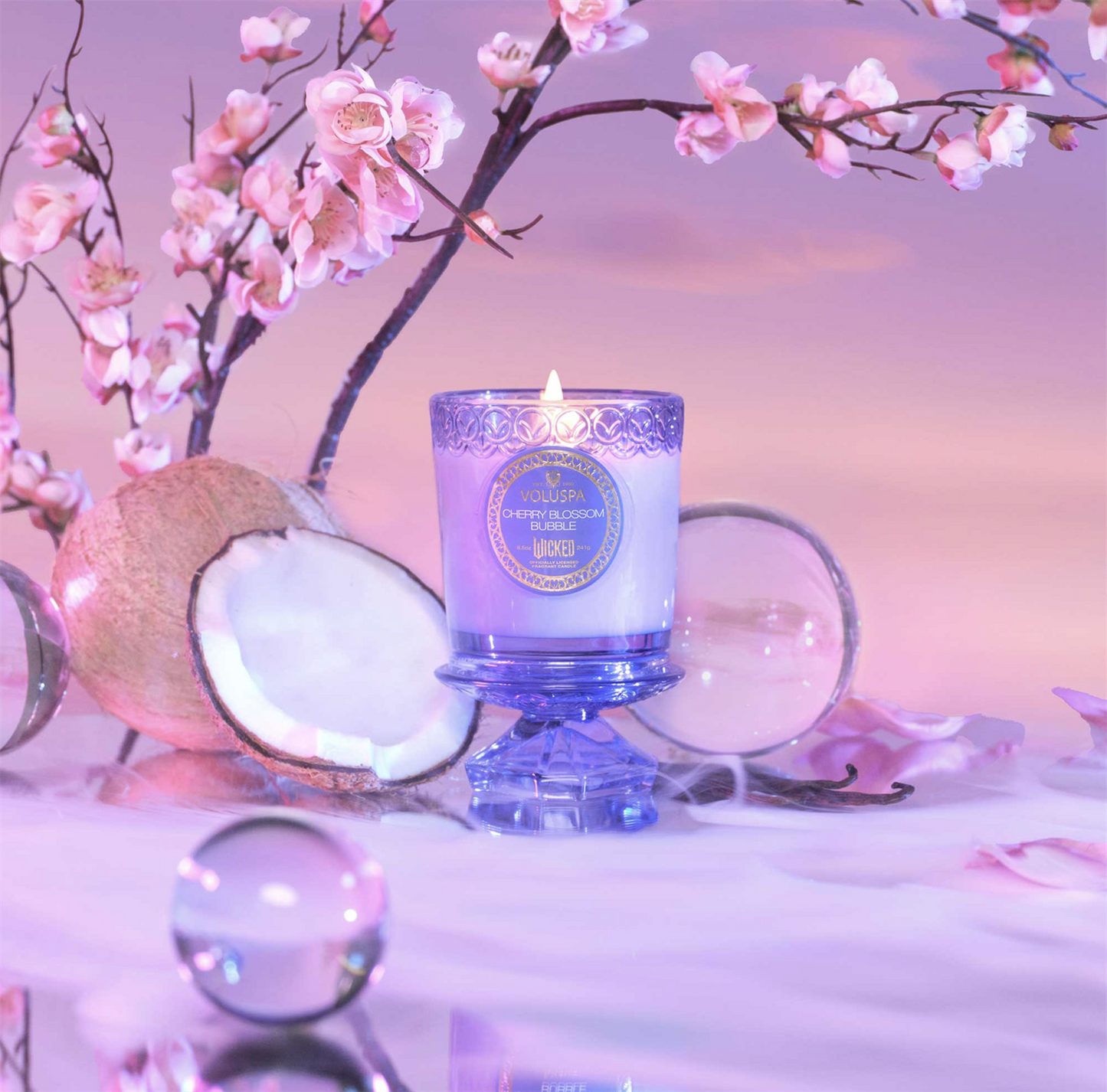 Cherry Blossom Bubble Boxed Candle 60 timer