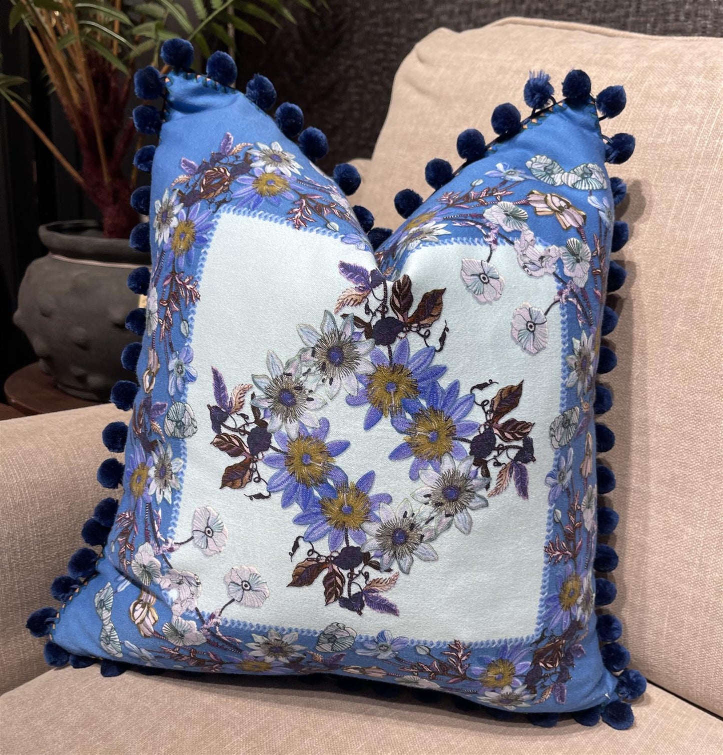 Putetrekk Anastasia blue 45x45 cm