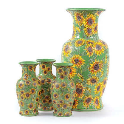 Vintage sunflower vase blue small 20 cm