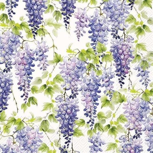 Serviett lunch Purple Wisteria cream