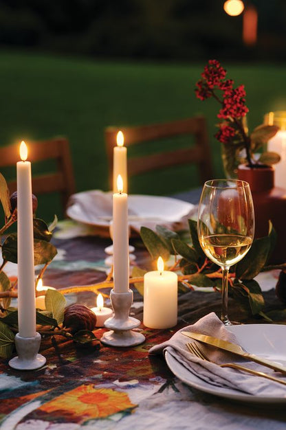 LED taper candle Nordic White 16 cm S/2