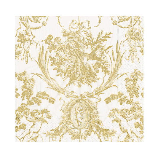Serviett lunch romantic toile gold