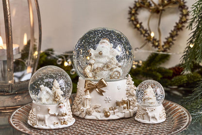 Snow globe snowman white/gold 6 cm