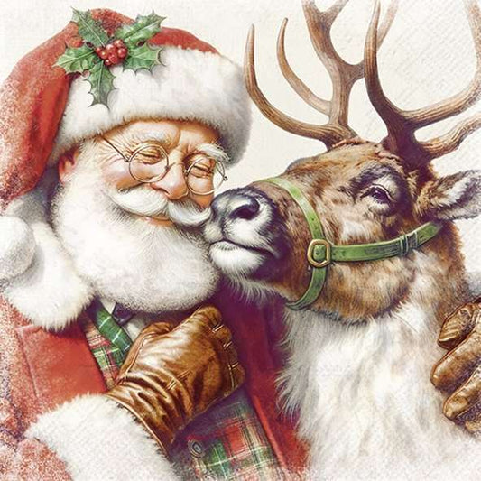 Serviett Kaffe Santa’s Best Friend cream