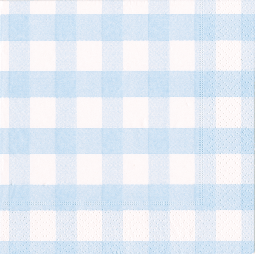 Serviett lunch gingham light blue