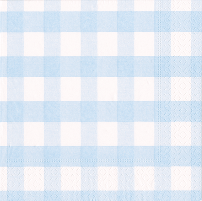 Serviett lunch gingham light blue