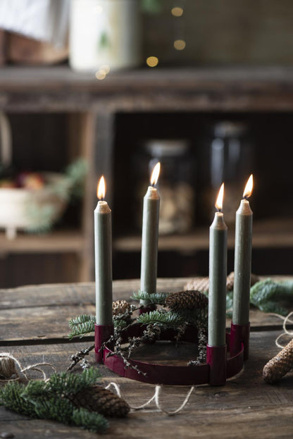 Taper candle forest green 18 cm