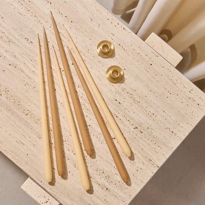 Candle Holder Brushed Gold S/2