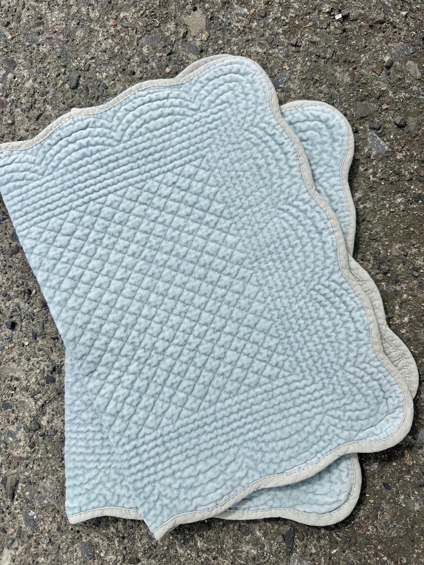 Spisebrikke velour Duckegg