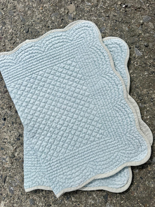 Placemat velour Duckegg