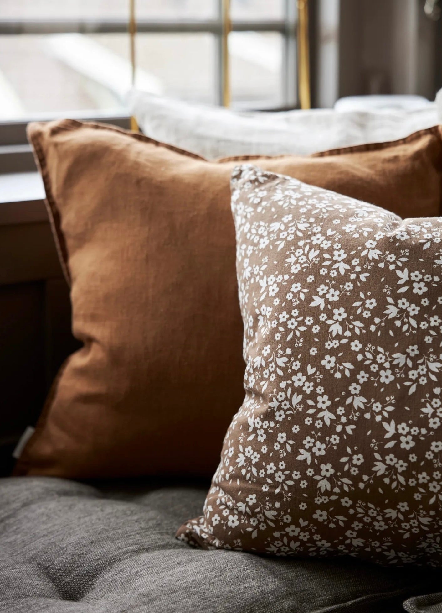 Putetrekk Sabina varm brun 45x45 cm