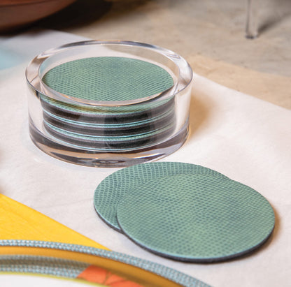 Acrylic wine coaster clear gold