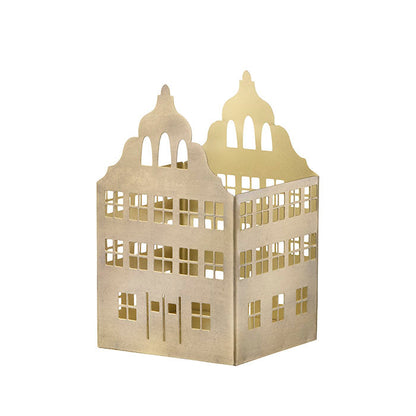 Candlestick Townhouse Golden 16 cm