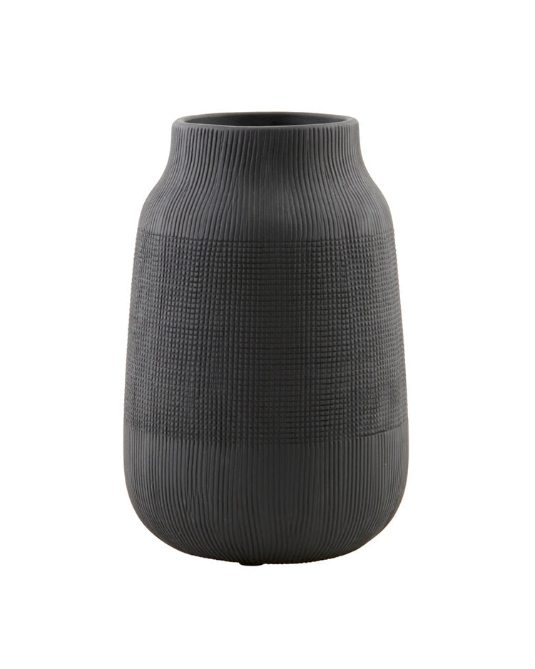 Groove Vase Black 22 cm