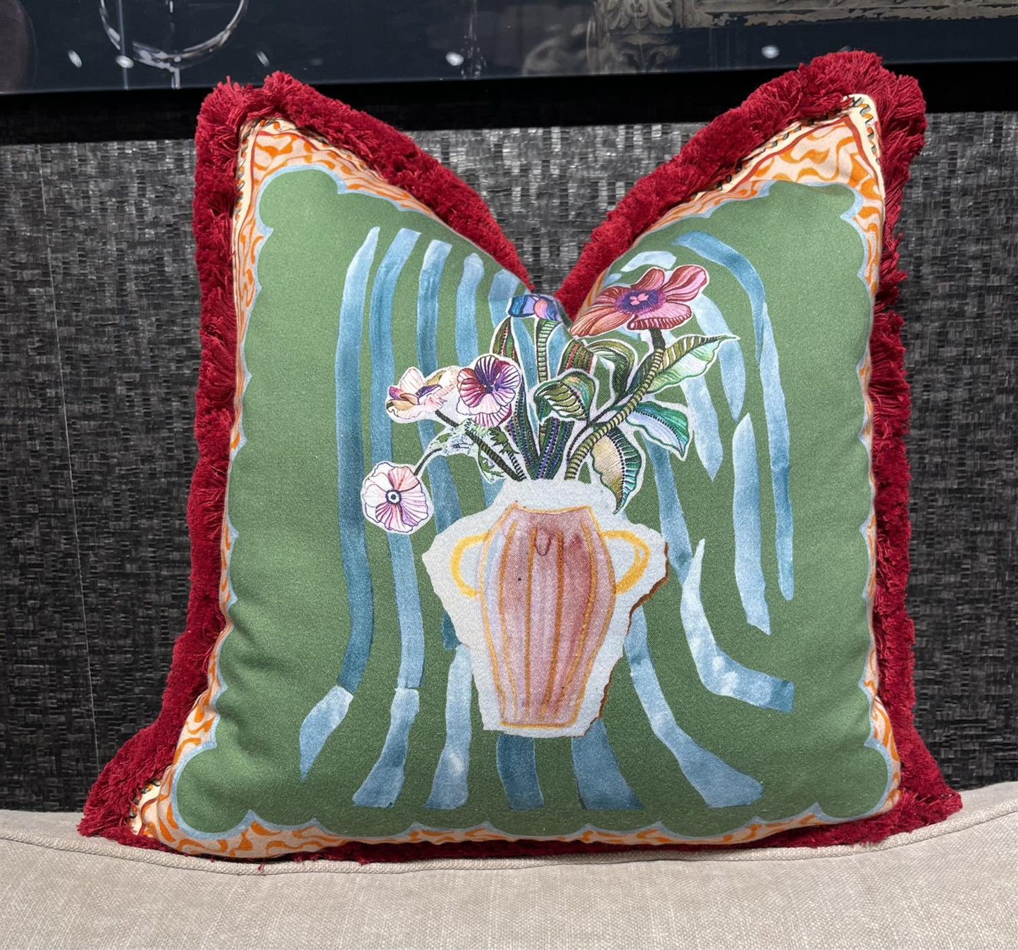 Putetrekk Anna sage 45x45 cm