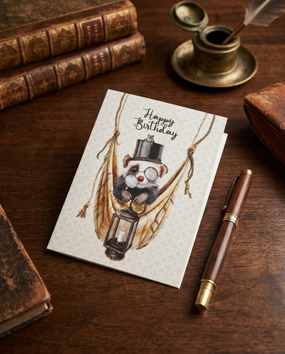 Glitter card Happy Birthday Mouse