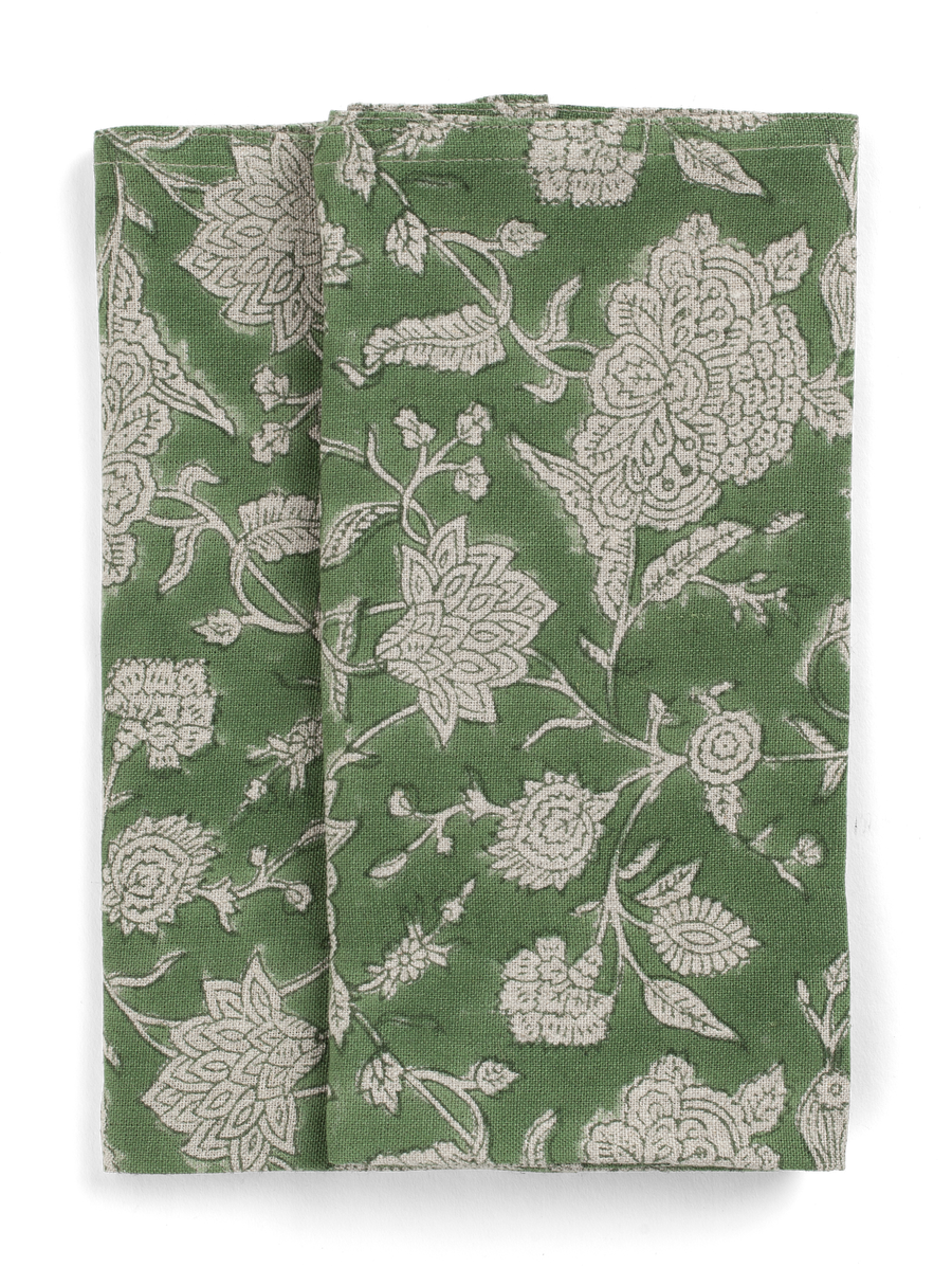 Napkin Indian Rose Green S/2