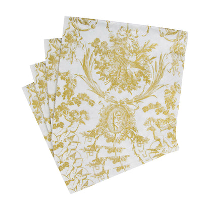 Serviett lunch romantic toile gold