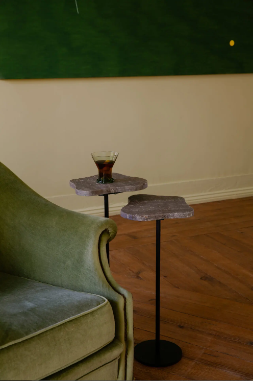 Milo titanium travertine bord S/2