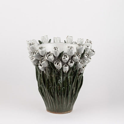 Tulip vase white 33x34 cm
