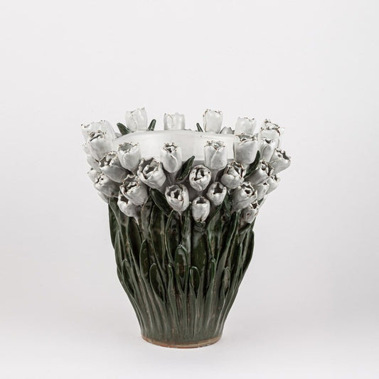 Tulip vase white 33x34 cm