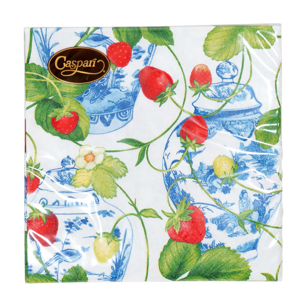 Napkin lunch Strawberries and cream