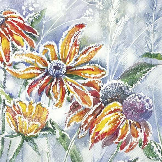 Serviett lunch Frosty Flowers