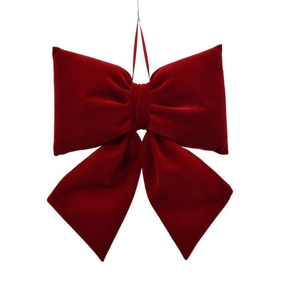 Juletrepynt sløyfe velour rød 28 cm