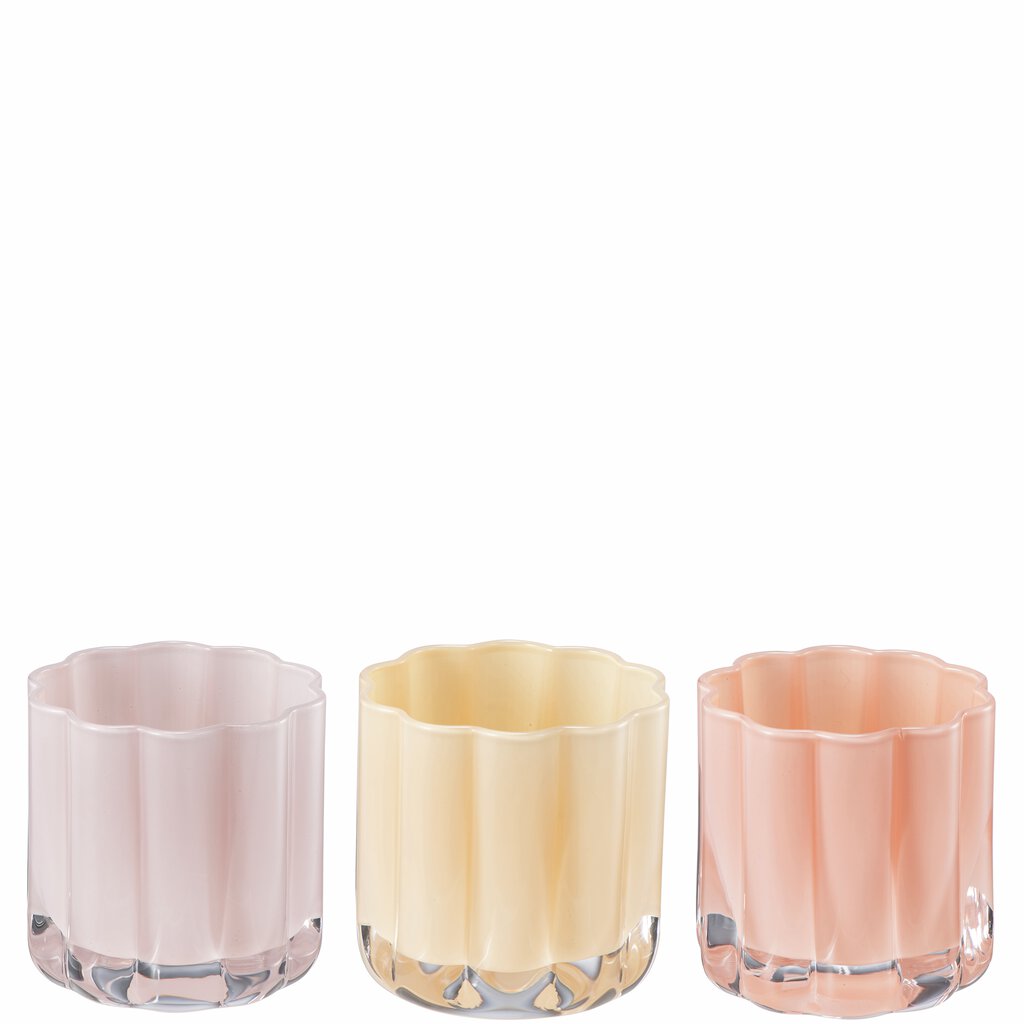 Tealight holder Nargis yellow 7.5 cm