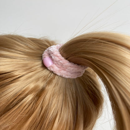 Kknekki hårstrikk Velvet Dusty Light Pink