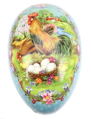 Påskeegg med kylling 35 cm
