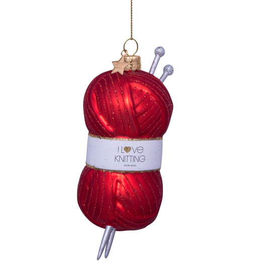 Christmas tree decoration Red yarn ball 11.5 cm
