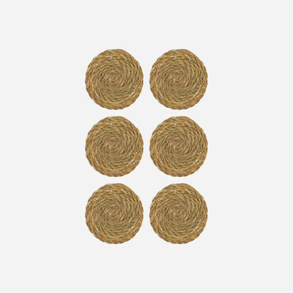 Coaster natural S/6