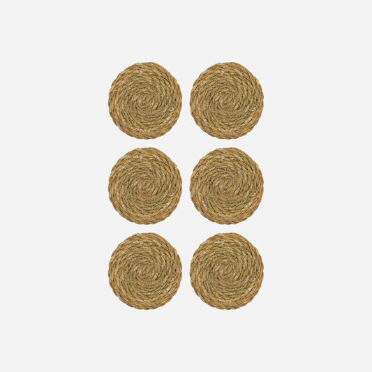 Coaster natural S/6