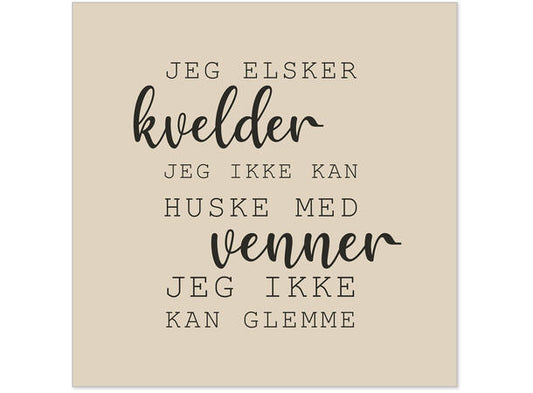 Serviett lunch kvelder med venner