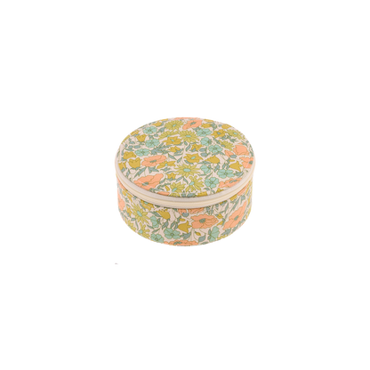 Jewellery box round Liberty Poppy & Daisy Pastel