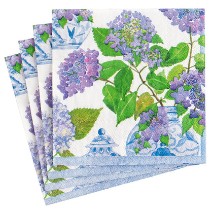 Serviett lunch hydrangeas and porcelain