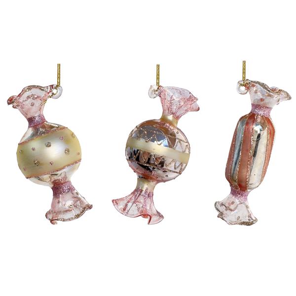 Christmas ornament candy pink 8 cm