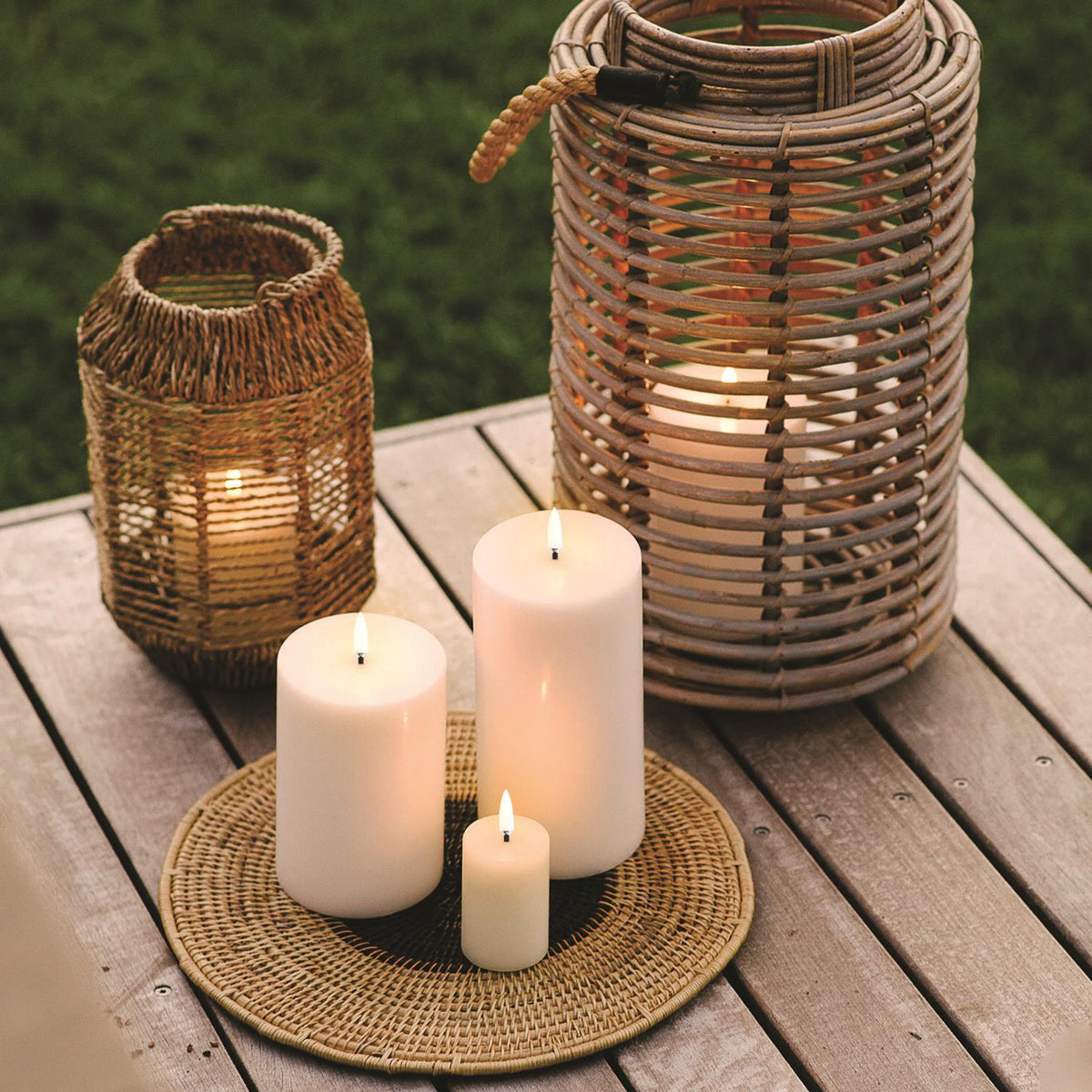 LED pillar candle Nordic White 7.8x15 cm