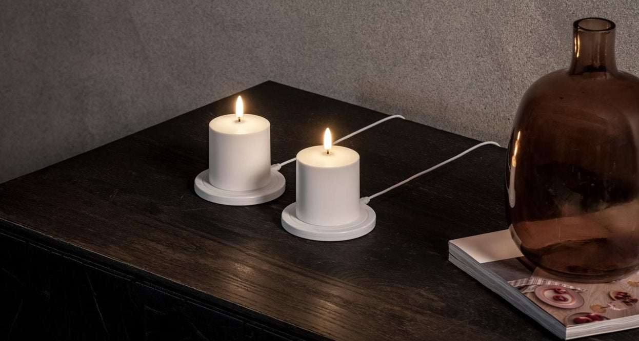 LED Rechargeable Pillar Candle white 6.8x6.8 cm
