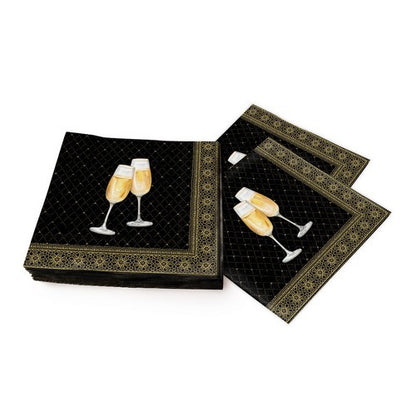 Napkin Lunch Golden Drinks black gold