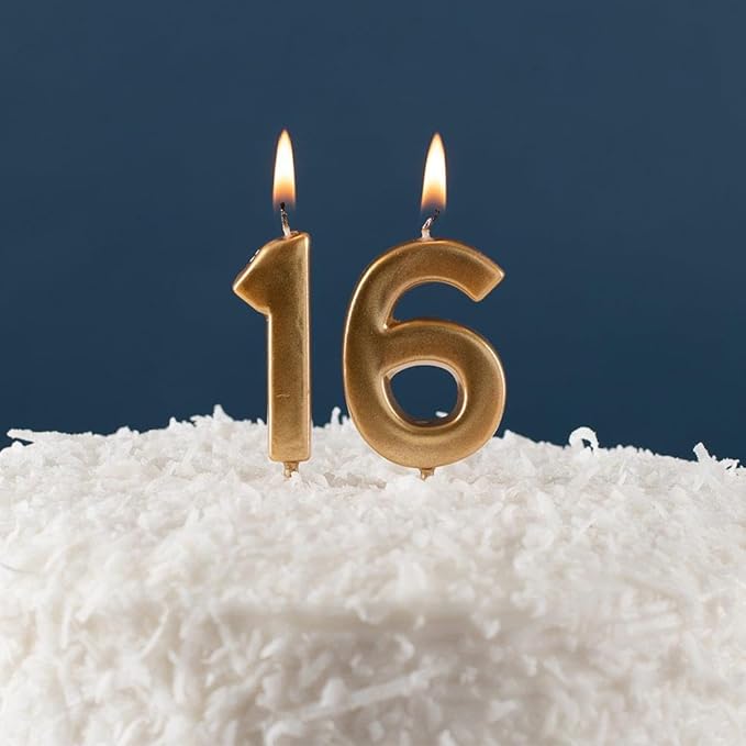 Cake candle number gold 5
