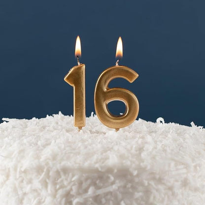 Cake candle number gold 6