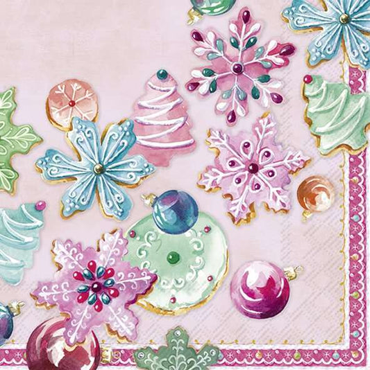 Serviett Lunch Sugar and Cookies rose