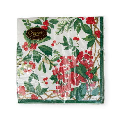 Serviett kaffe Holly Chintz white