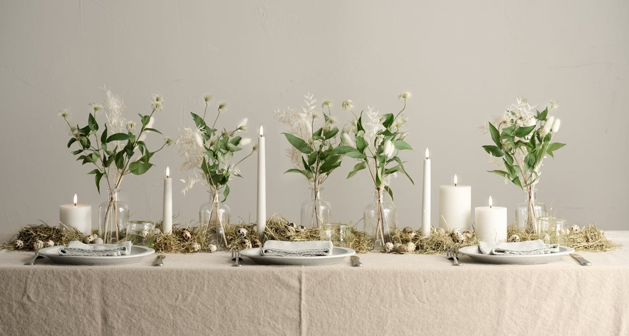 LED kronelys hvit 15 cm