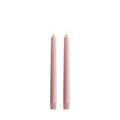LED kronelys Rose Powder 2,3x25 cm