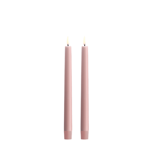 LED kronelys Rose Powder 2,3x25 cm