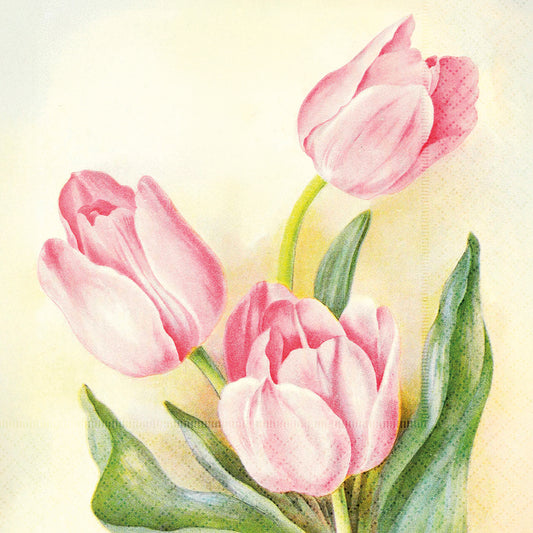Serviett lunch Pastel spring tulip
