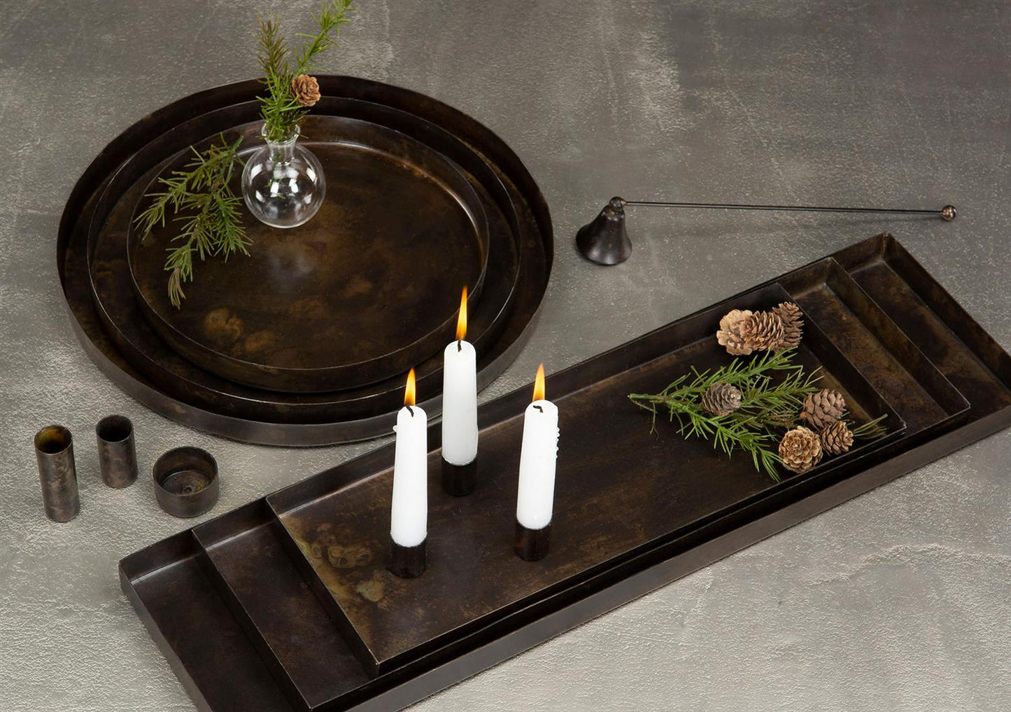 Tray Tulsa antique brown 30 cm